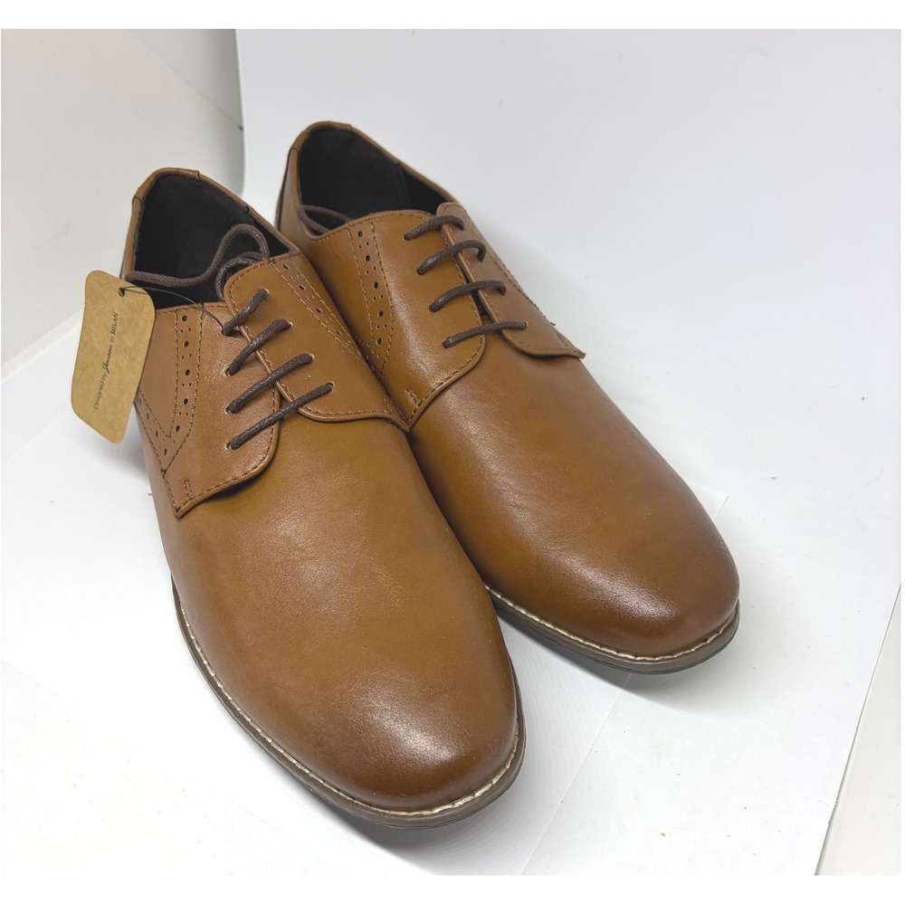 Jousen Derby Shoes Mens 9 Brown Like New Brogue Perforated Lace Up Dress Shoes